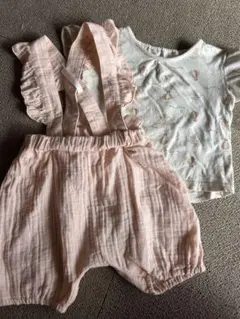 半袖とボトムスのセットくすみピンク 80