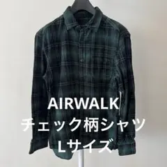 AIRWALK チェック柄シャツ Lサイズ ダークグリーン