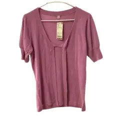 ユニクロ ボータイセーター 半袖 L ライトパープル ニット