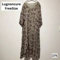 ＊ルノンキュール フリー ロングワンピース ペイズリー ベージュ 通勤 綿のサムネイル