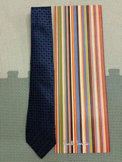 Paul Smith ネイビー 柄ネクタイ シルク100 ネクタイのみ