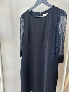 ネイビー レース袖 スイートマミーワンピースM