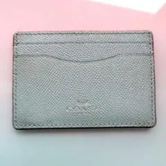 訳あり COACH パスケース カードケース 定期入れ ペール ブルー