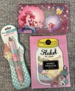 Disney アリエル　まとめ売り　D rグリップシャーペン0.3　付箋　シール