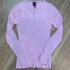 GAP XS ピンク リブ編み 長袖Tシャツ