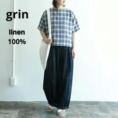 grin ナチュラルランドリー リネン100% チェックプルオーバーのサムネイル