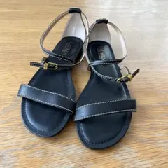 ほぼ新品☆RALPH LAURENブラックレザーサンダル24〜24.5