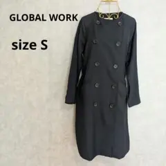 GLOBAL WORK グローバルワーク　ノーカラートレンチコート ネイビー Sのサムネイル