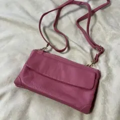 YOUME お財布ショルダー ピンク スマホポーチ ポシェット ウォレットバッグ