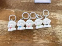 犬 マスコット ストラップ 5個セット フロッキー めじるしチャーム
