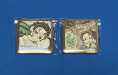 鬼滅の刃 DINING お楽しみくじ スクエア缶バッジ 炭治郎 禰豆子 炭十郎