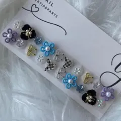 M51耳つぼジュエリー♡お花 成人式 和風和柄 リボン パール 蝶々 キラキラ