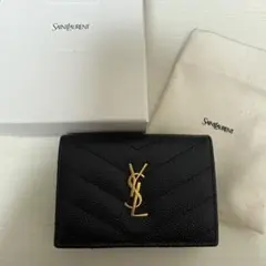 美品 SAINT LAURENT ブラック三つ折り財布