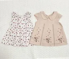 プティマイン トップス 2点セット 100 女の子 さくらんぼ いちご刺繍 夏