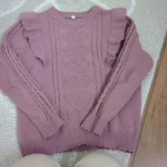 any FAM ピンク フリルセーター120
