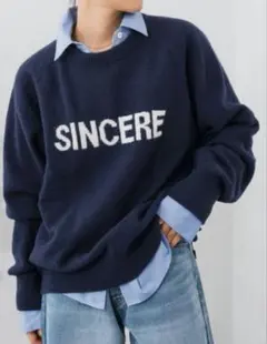 ラグランロゴ入りニットSINCERE ニット　スピックアンドスパン