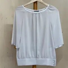 【M-PREMIER】シフォン　トップス　ブラウス　日本製　サイズMのサムネイル