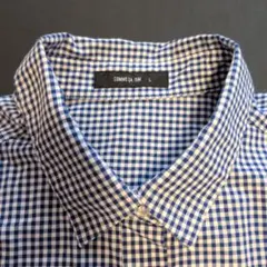 COMME CA ISM ギンガムチェック 長袖シャツ ネイビーと白のサムネイル