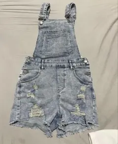デニムショートオーバーオール ライトブルー
