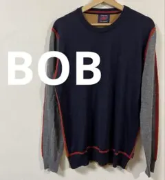 ボブ　BOB　配色クルーネックニットトップス　XLサイズ　イタリア製　美品