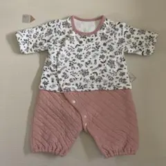 【50〜90】ベルメゾン　ベビー ロンパース 花柄 ピンク
