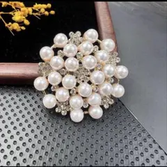 パール 調ビジュー　ブローチ 入学式 卒業式 フォーマル セレモニー　473