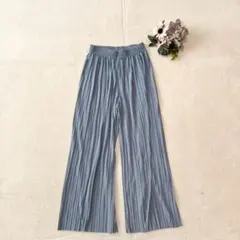 ワイドパンツ（フリー）プリーツ ウエストゴム シンプル カジュアル