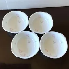 陶器製　花柄　ボウル 小鉢　深皿　4個セット