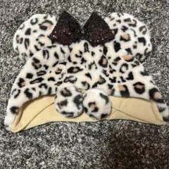 ディズニー　ファンキャップ　ミニー　ヒョウ柄