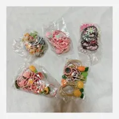 カラフル花と果物のヘアゴムセット 女の子 ヘアゴム 保育園 幼稚園