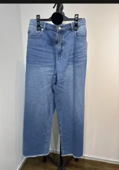 新品タグ付き　PRIORITY プライオリティ裾フリンジデニム　mal購入