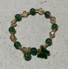 緑色天然石ビーズブレスレット