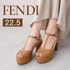 フェンディ FENDI サンダル 厚底 レザー 36 23.5 美品 キャメルのサムネイル