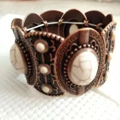 ブレスレット　 ブロンズ　ホワイト