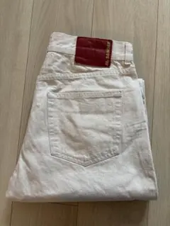 【希少JILSANDER ジルサンダーホワイトデニム 31 赤パッチサイドライン
