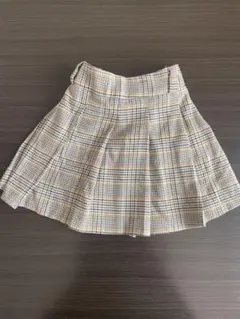 zara プリーツスカート　チェックスカート ミニスカート