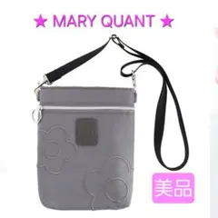 【美品】MARY QUANT グレー 花柄ミニショルダーバッグ