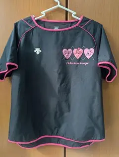 バボちゃんハートプリント DESCENTEバレーボール半袖ウォームアップウェア