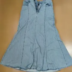 スカート　デニム　フレア　マキシ