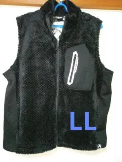 美品　ワークマン　ダイヤフリース裏アルミベスト LLサイズ　ブラック