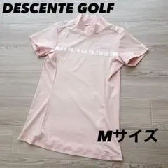 美品　デサントゴルフ　モックネック　半袖シャツ　カットソー　ピンク　Mサイズのサムネイル