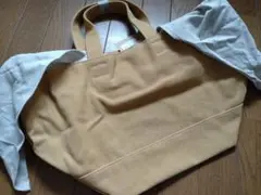 綿　キャンバス　2way手提げバッグ　帆布　ナチュラル