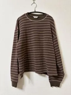 TODAYFUL Border Long T-shirts チョコ