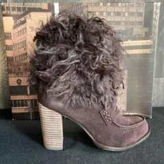 diagram 訳あり ブーツ ブーティ ラムファー ダークブラウン スエード