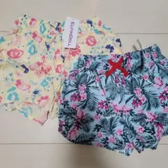 120サイズ 花柄 アロハ ショートパンツ 2枚セット