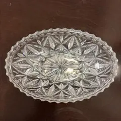 昭和レトロ　ガラス　楕円鉢