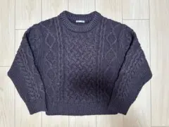 GU ケーブルクルーネックニットプルオーバー　Mサイズ
