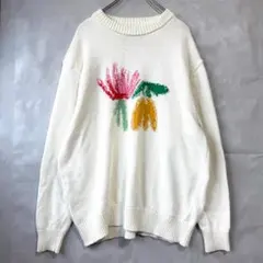 ザラ ZARA ニットセーター M 花柄 大きい オーバーサイズ a4756B