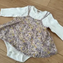 petit main 花柄ロンパース 80