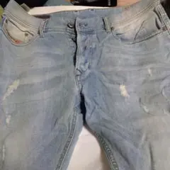 DIESELスキニーデニム ライトブルー ダメージ加工